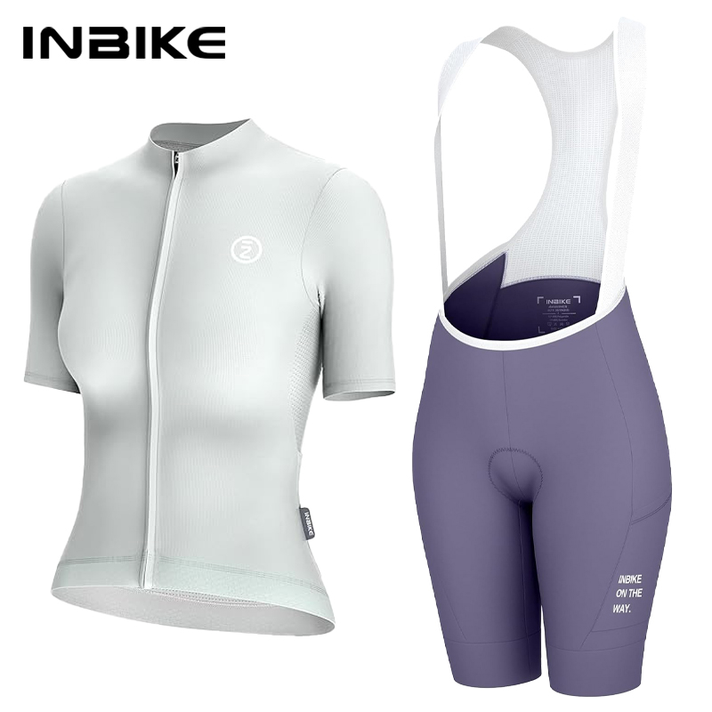 Cycling Gear Jersey - INBIKE Damen-Radtrikot-Set, Rennrad-Trikot mit Kurzen Ärmeln,
