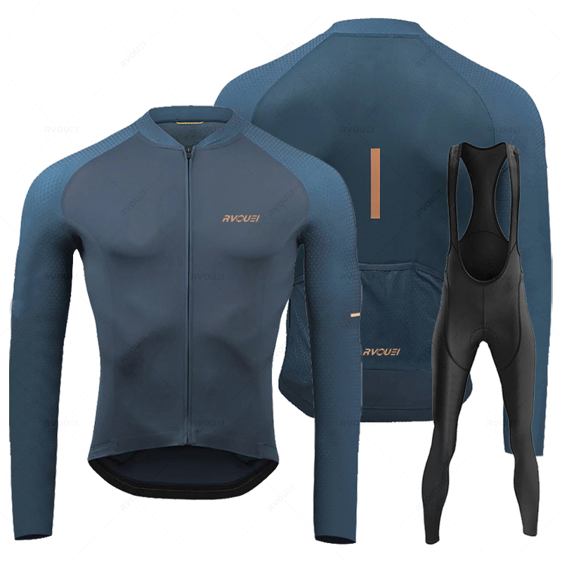Cycling Gear Brands - Rvouei Atmungsaktive Langarm Radfahren Jersey Set