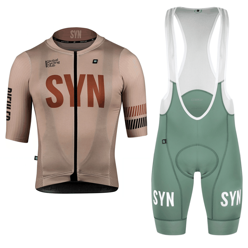 Cycling Gear Brands - Syn braune Fahrrad bekleidung Herren Kurzarm-Rad