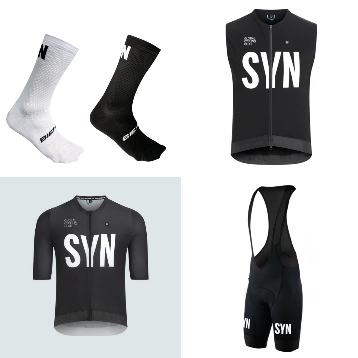 Cycling Gear Brands - Sommer-Kurzarm-Fahrradanzug 2026 Schwarz-Blau SYN Praktisches Radsport-Trikot